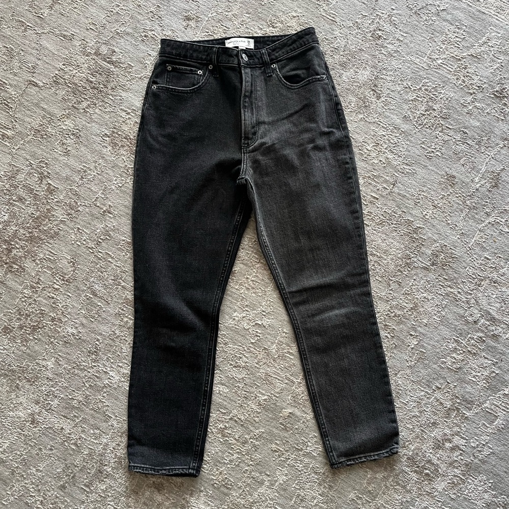 Abercrombie & Fitch Two-Tone Black The Skinny High-Rise Jeans Curve Love 26
